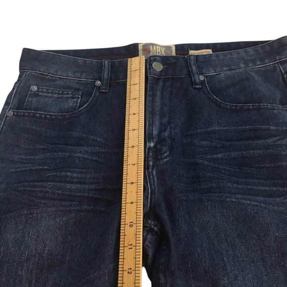 Jorts Mens 32 MBX Slim Denim Shorts Blue Dark Wash Relaxed Fit Casual - Picture 5 of 10